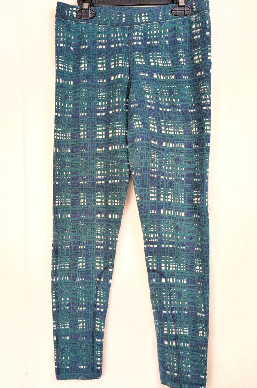 Tory Burch green plaid wool riding leggings Size XS Preppy Equestrian Old Money